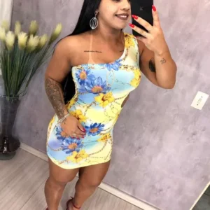 Vestido de alcinha girassol suplex digital TAMANHO ÚNICO